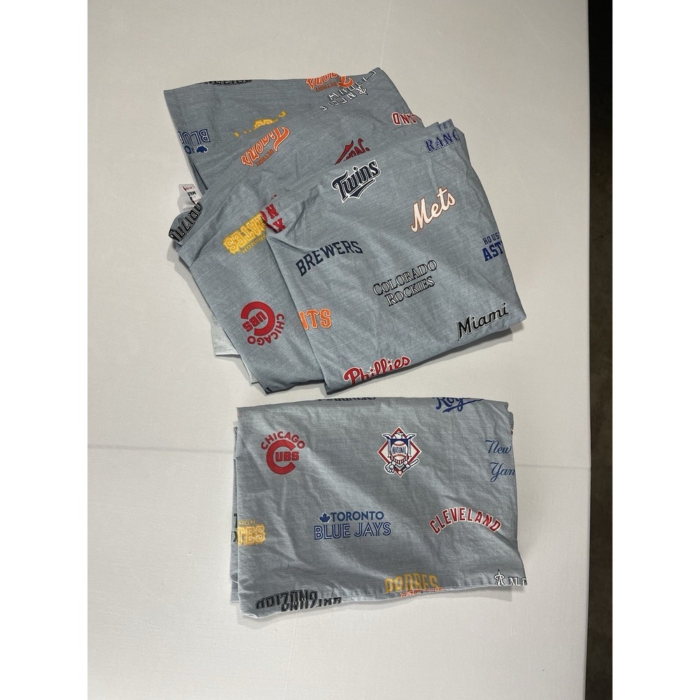 Pottery Barn Teen MLB National League Baseball Full Flat Sheet & Pillowcase